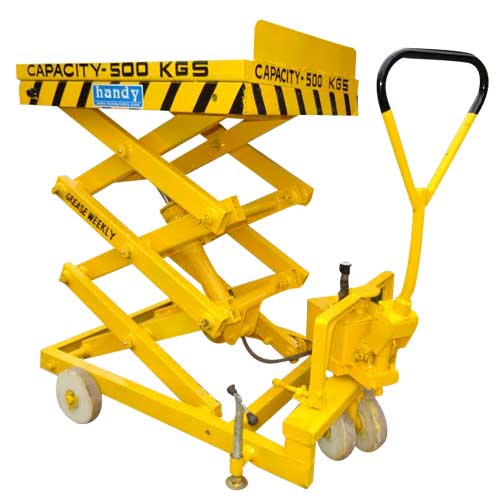 JET Hydraulic Manual Mobile Scissor Lifting Platform Goods Lift